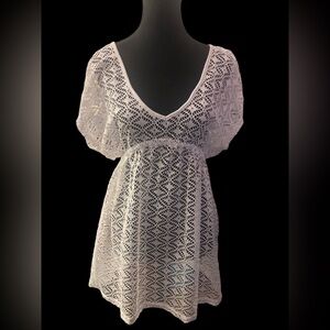 Miken Swim Cover-Up White Lace GUC M